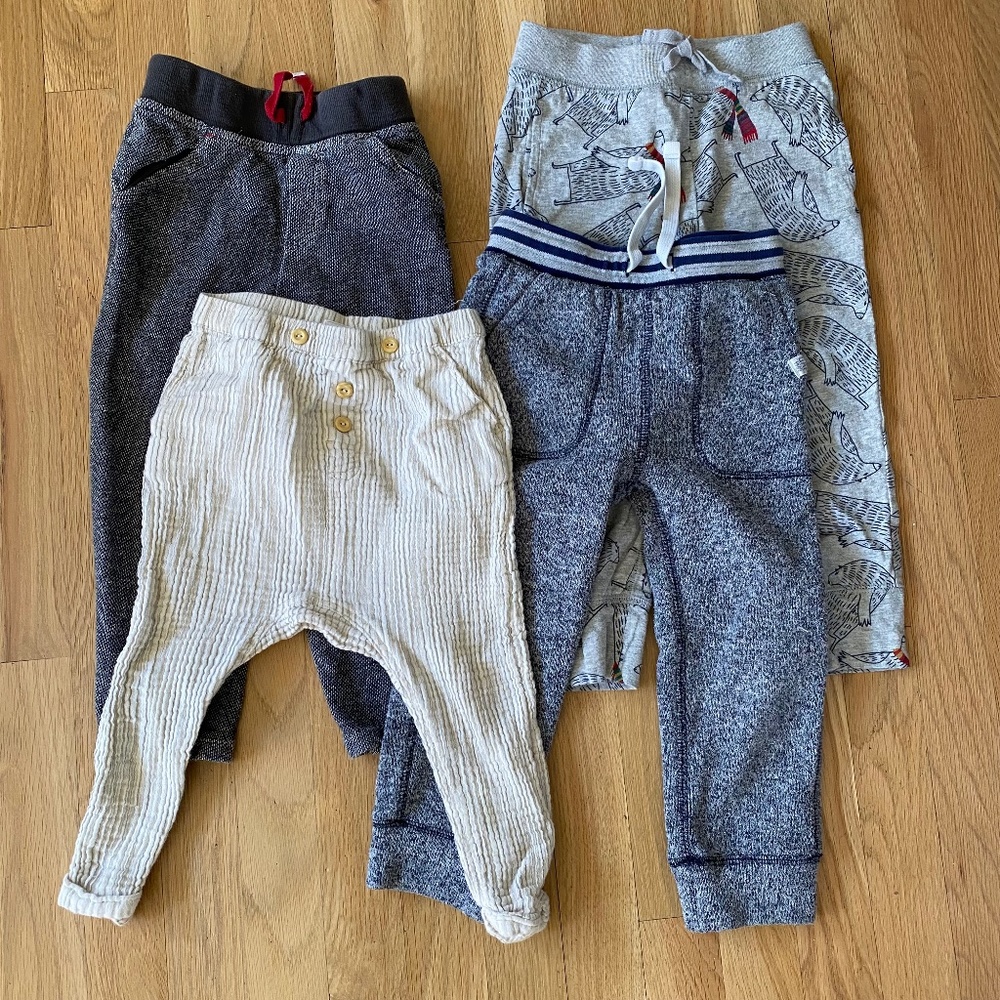 4 pairs/lot joggers drop crotch marled navy fleece buttons for suspenders
